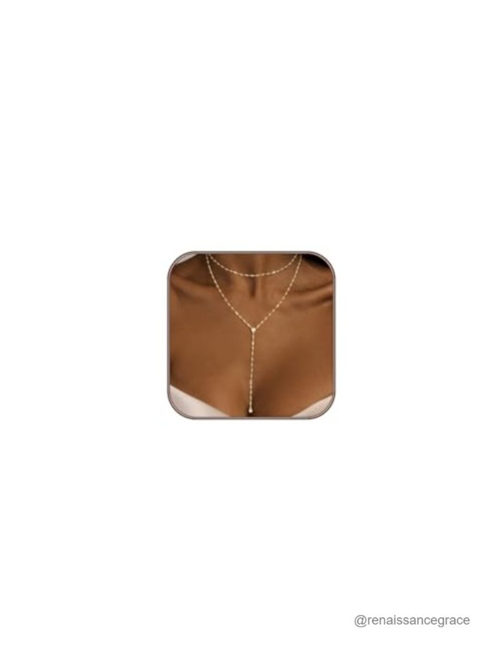14K Gold Plated Y-Necklace Dainty Long Layered Necklace Women